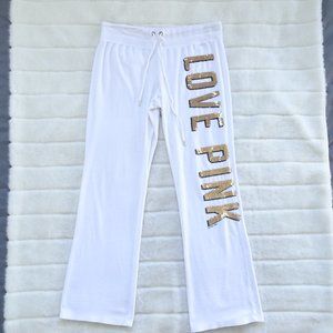 🌵Pink Victoria's Secret White Valore Pants Large